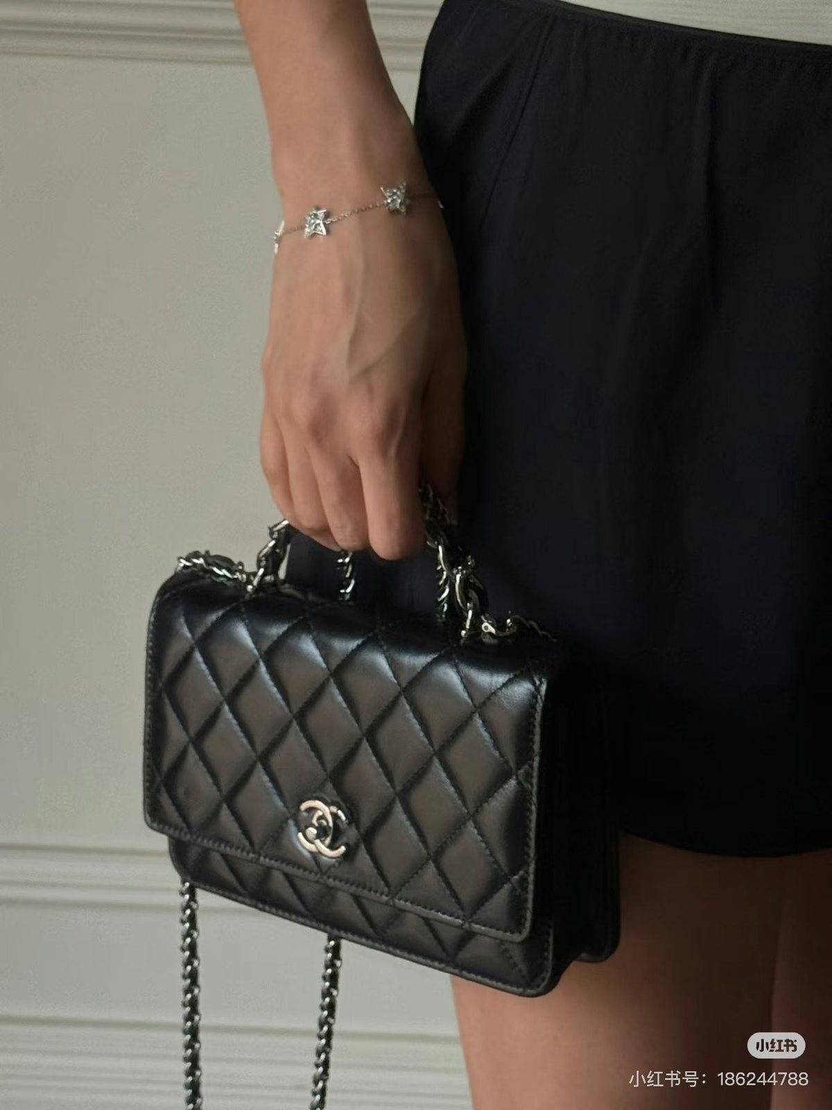 Chanel Quilted Chain-Handle Wallet on Chain — model