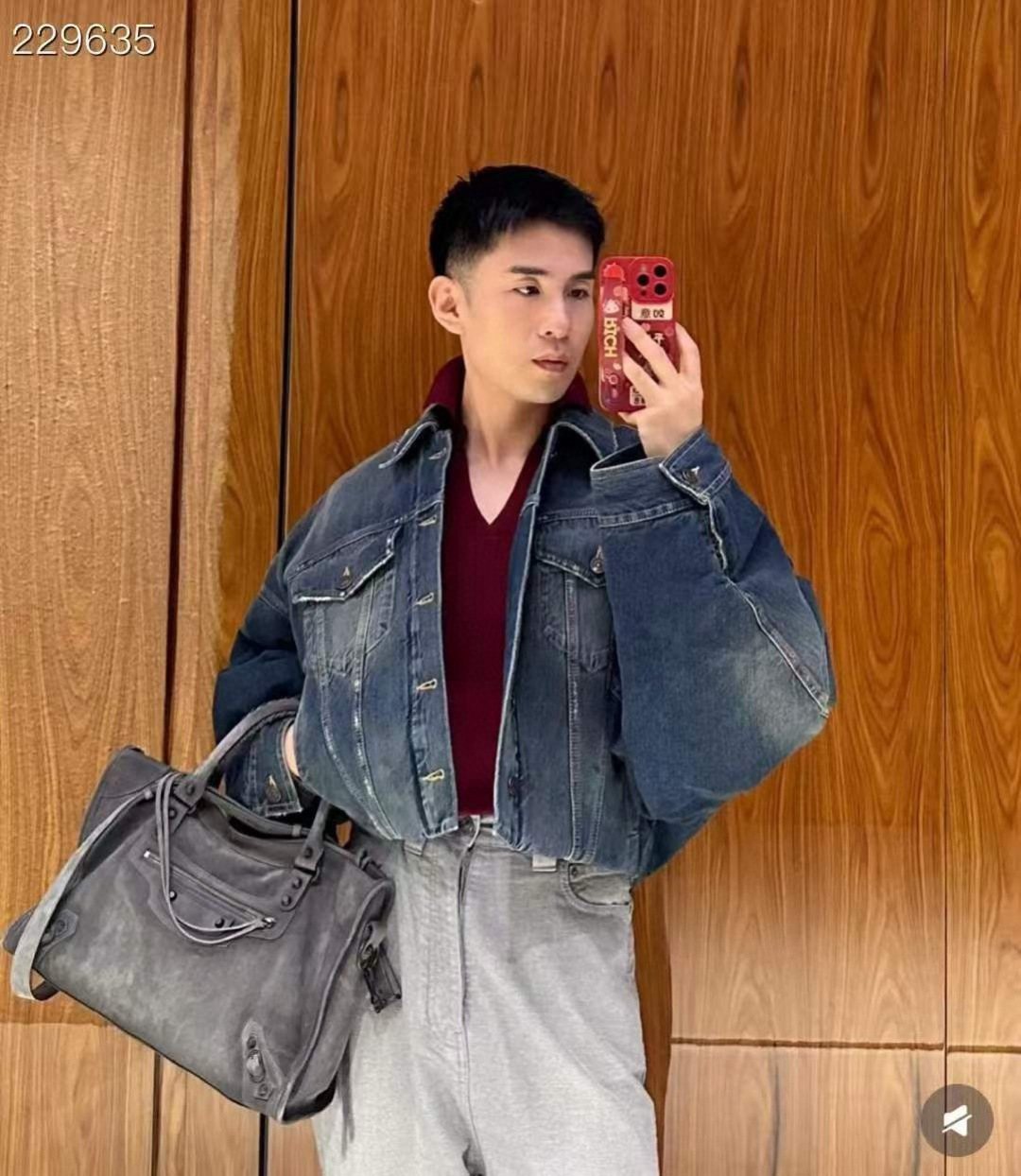 Balenciaga Le City Suede Handbag — model
