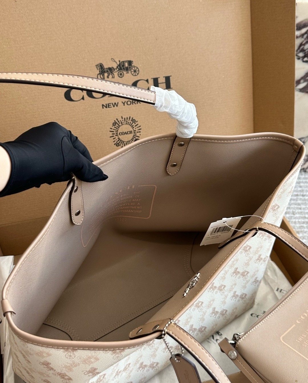 Coach City Patterned Tote with Zip Pouch — detail