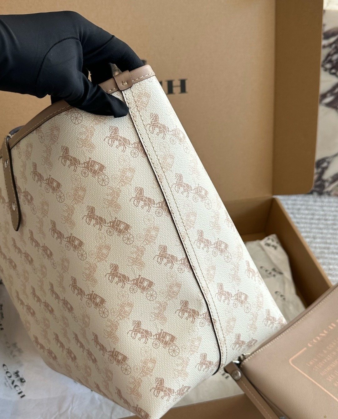 Coach City Patterned Tote with Zip Pouch — side