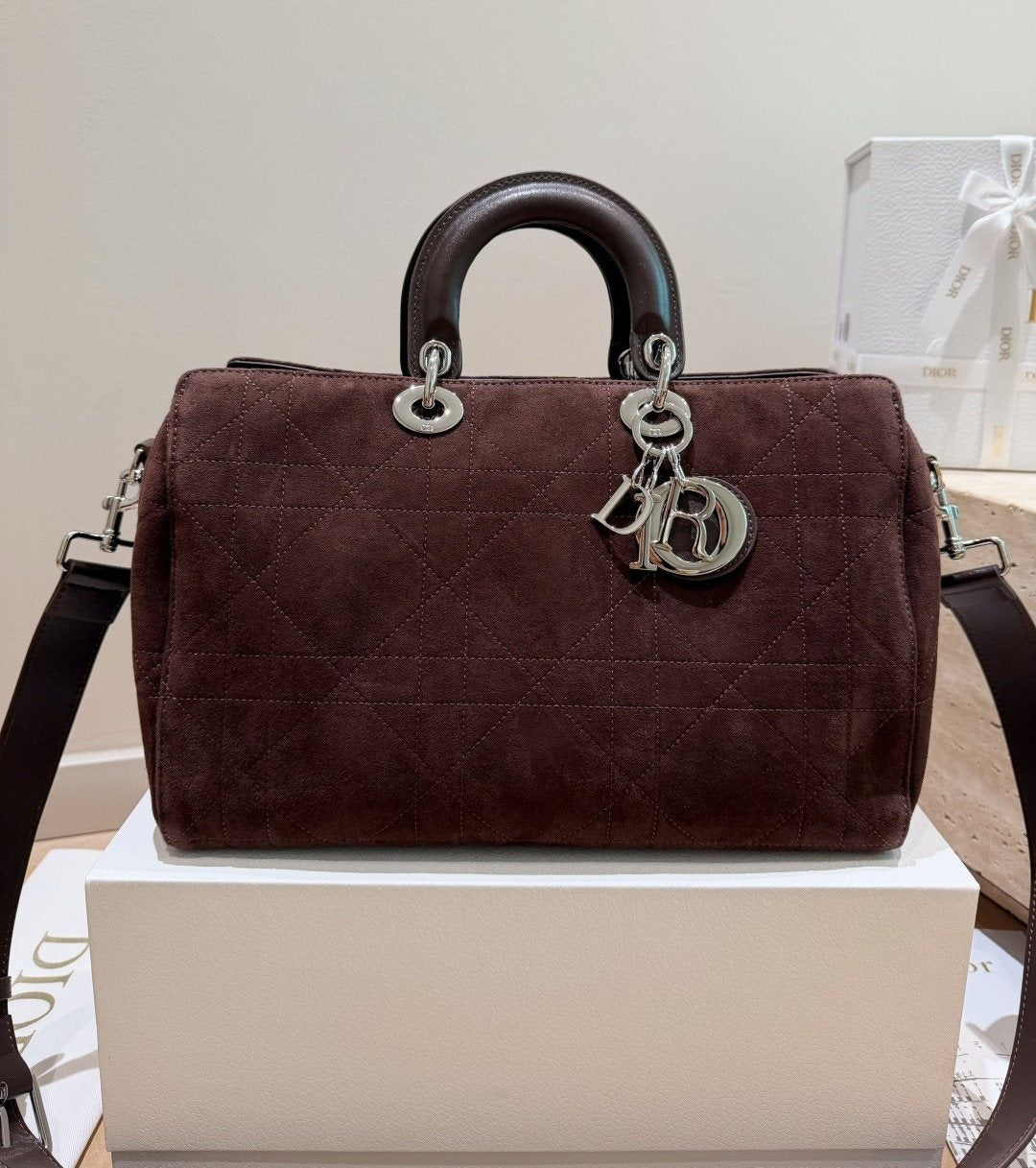 Dior Granville Quilted Top-Handle Bag — front