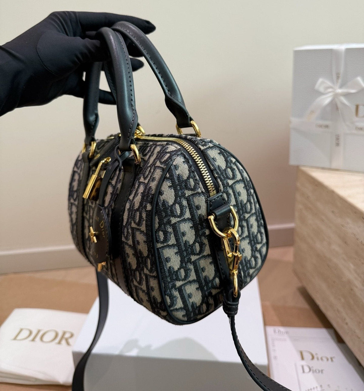Dior Groove Zip-Top Boston Bag — side