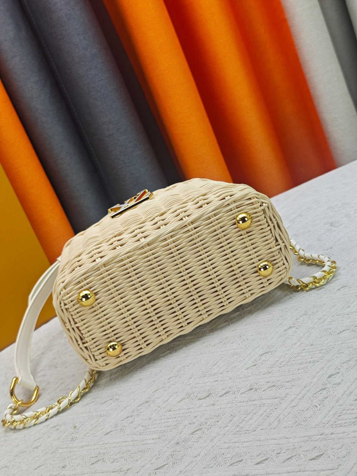 Louis Vuitton Capucines Rattan Top-Handle Bag — detail