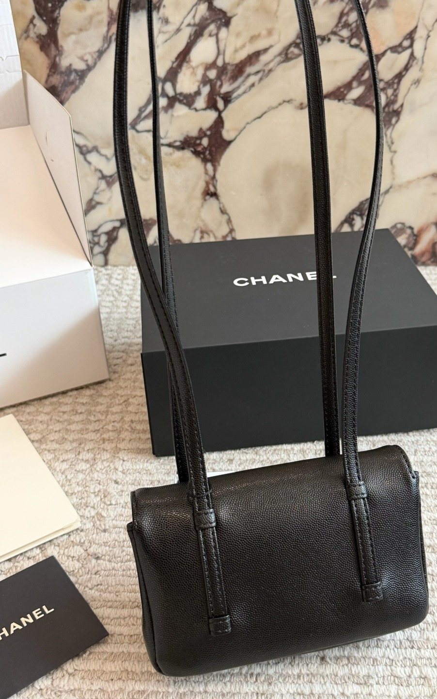 Chanel Jennie Pebbled Flap Backpack — back