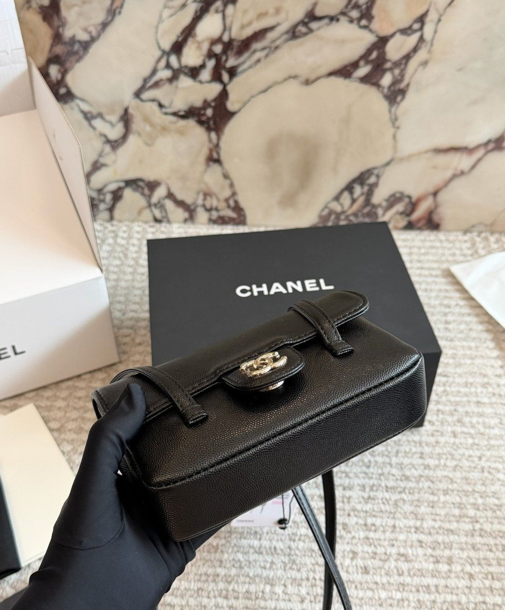 Chanel Jennie Pebbled Flap Backpack — detail