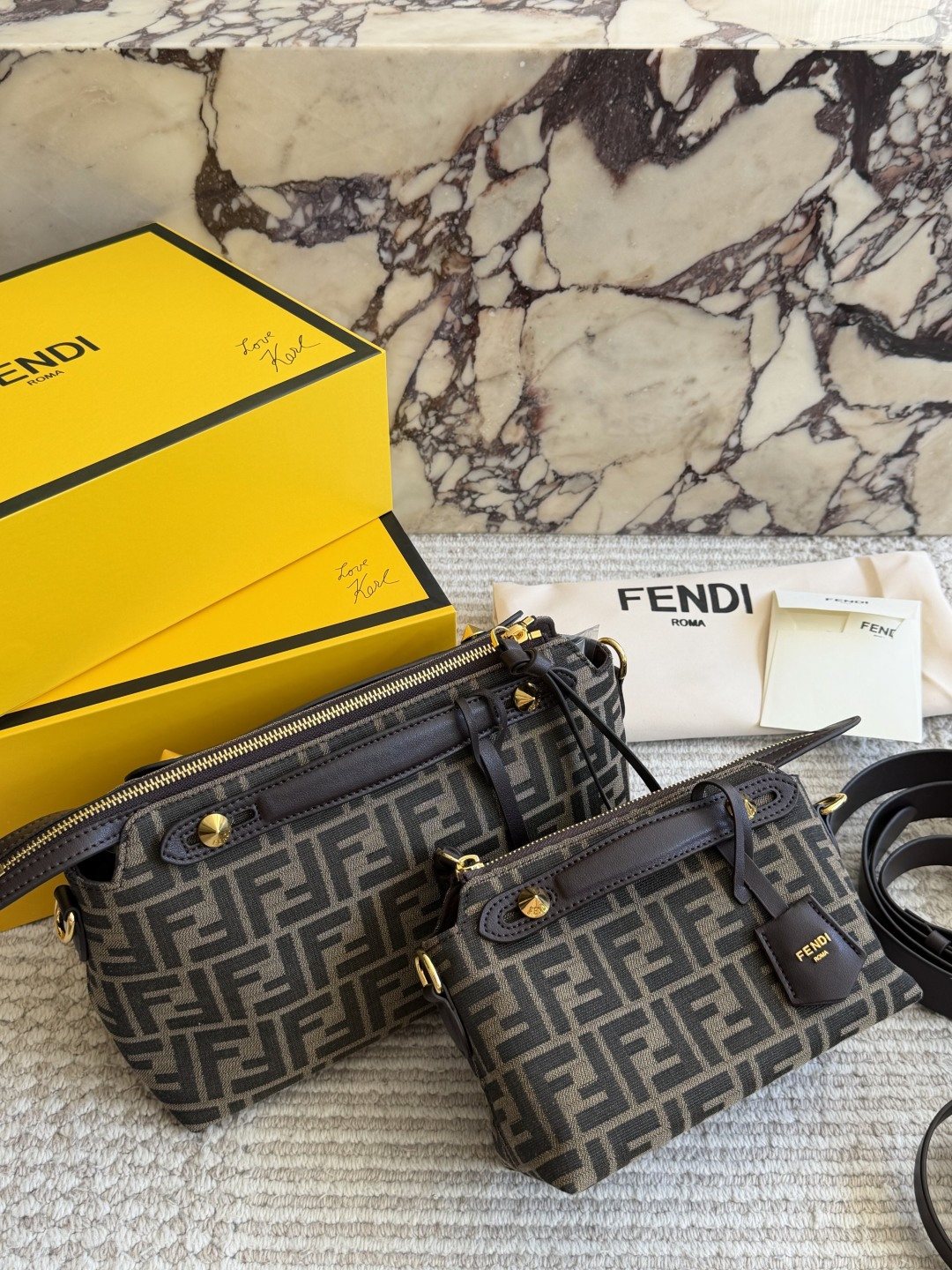 Fendi Framed Monogram Top-Handle Shoulder Bag — hero