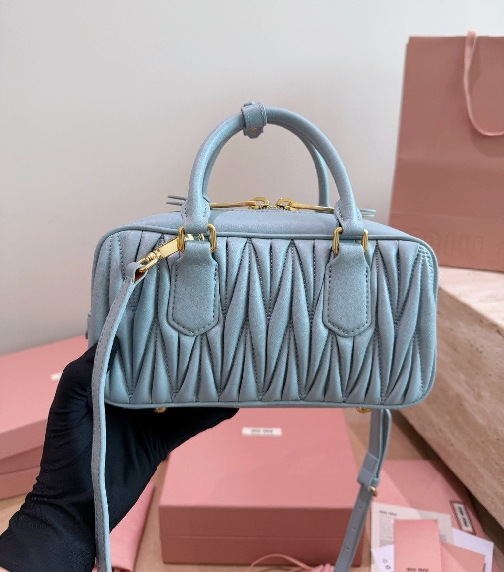 Miu Miu Gathered Bowling Top-Handle Bag — back