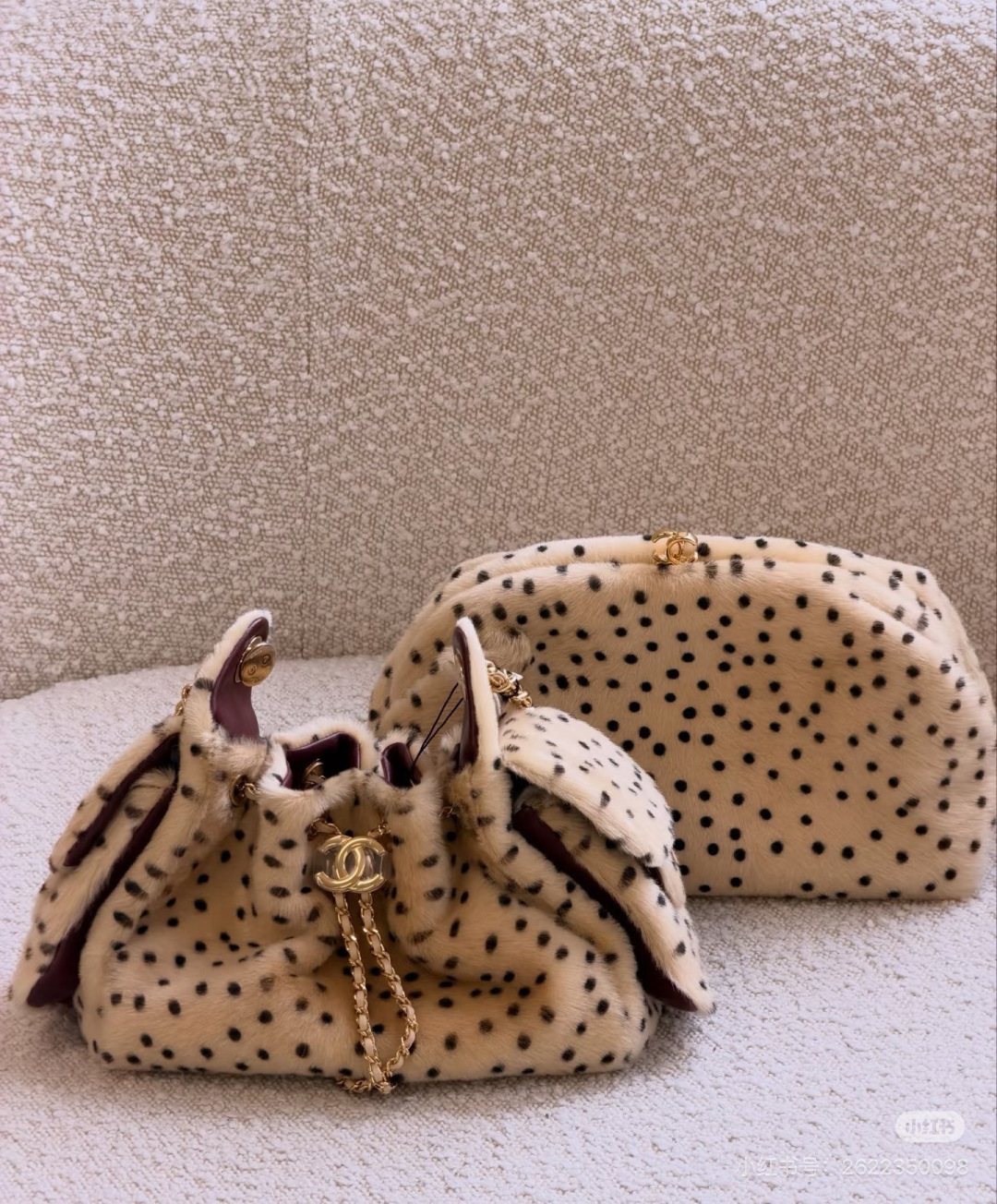 Chanel 25 Spotted Plush Bucket Bag — hero