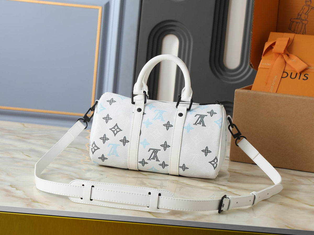 Louis Vuitton Keepall Bandoulière White Monogram Mini Duffel — back