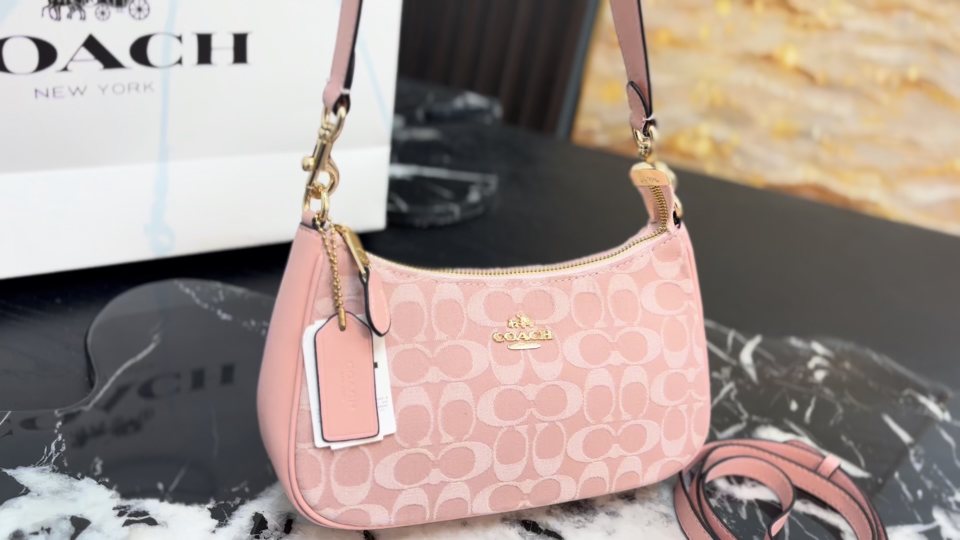 Coach Teri Pink Signature Shoulder Bag — front