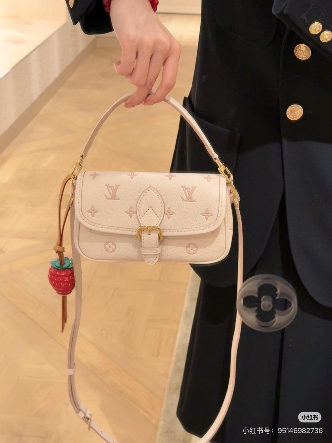 Louis Vuitton Diane Pink Monogram Shoulder Bag — model
