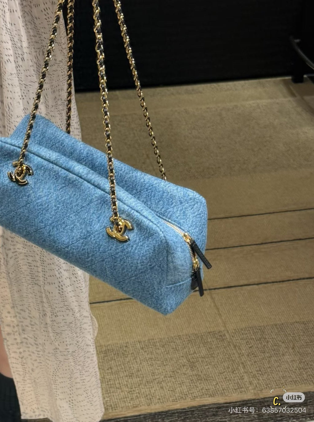 Chanel Chain-Handle Bowling Shoulder Bag — side