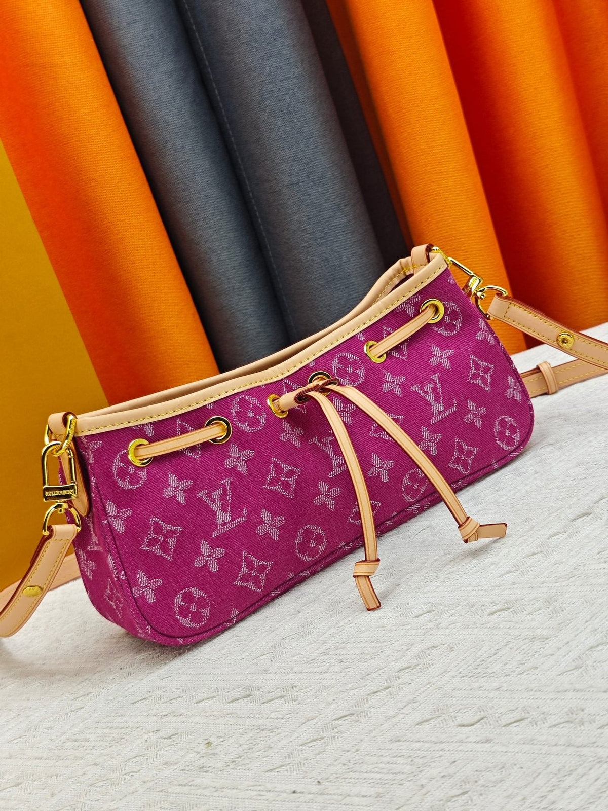 Louis Vuitton Nano Frivole Monogram Drawstring Bag — front
