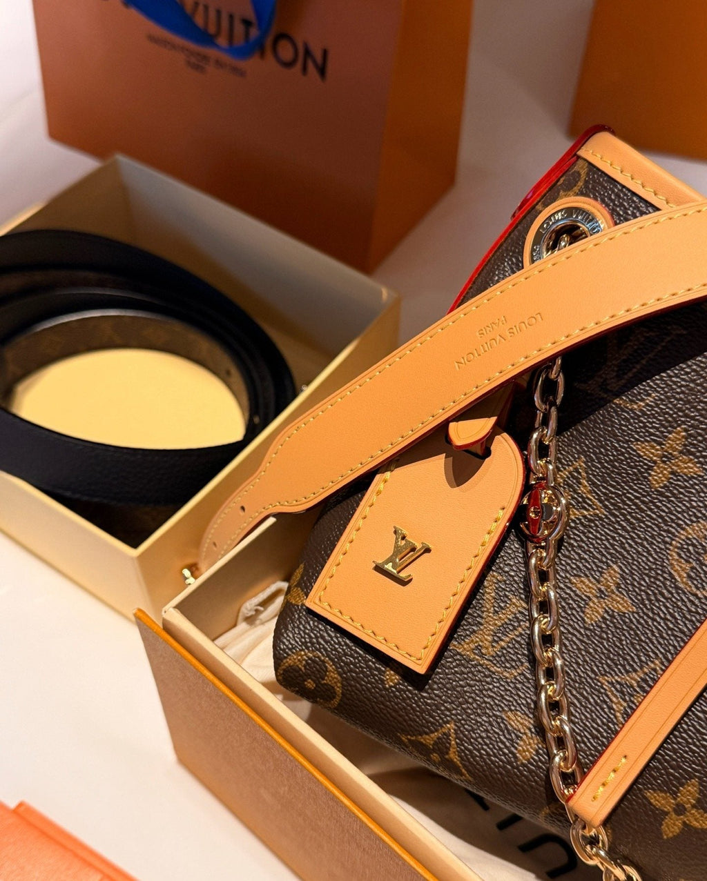 Louis Vuitton Carryall BB Monogram Shoulder Bag — detail