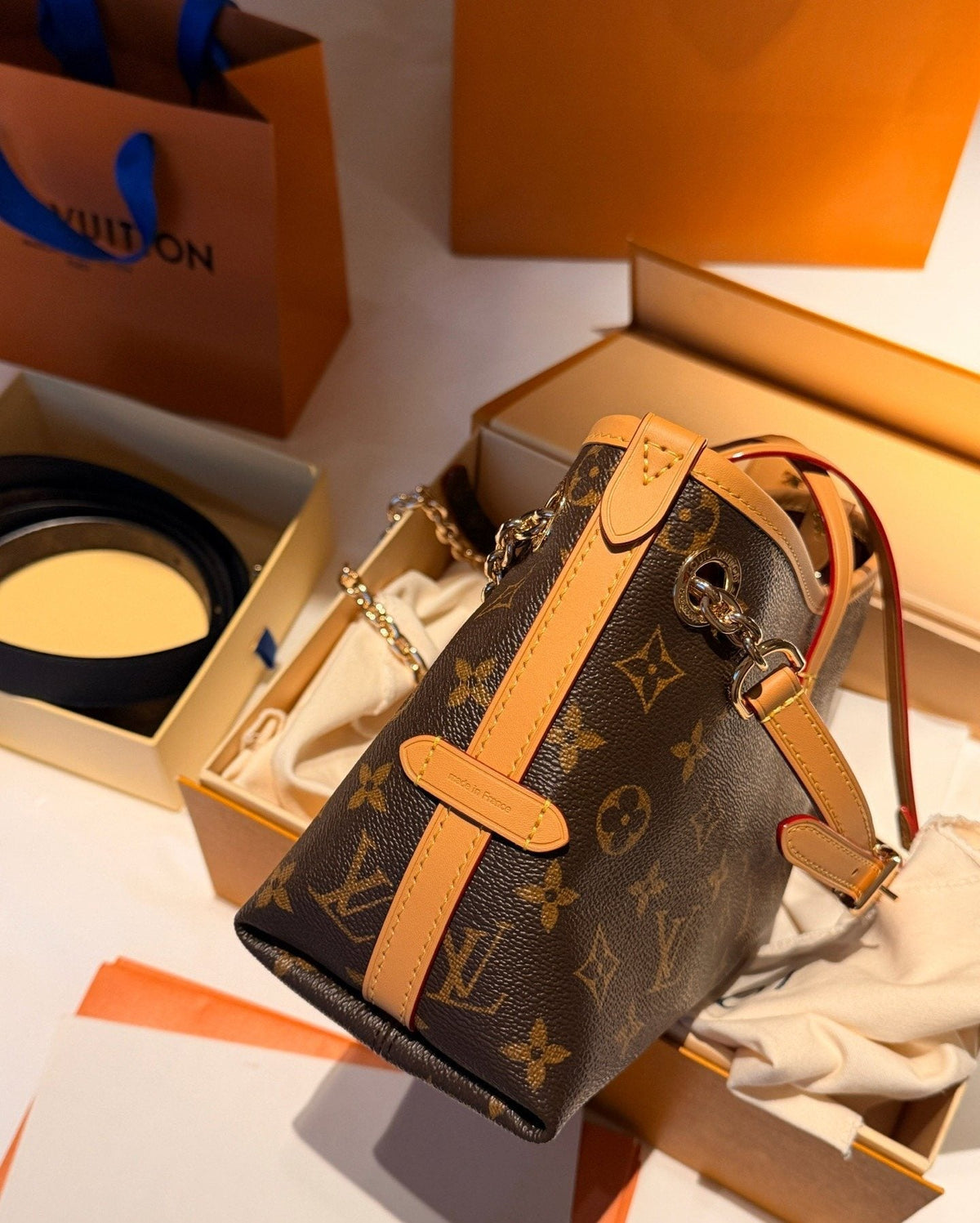 Louis Vuitton Carryall BB Monogram Shoulder Bag — side