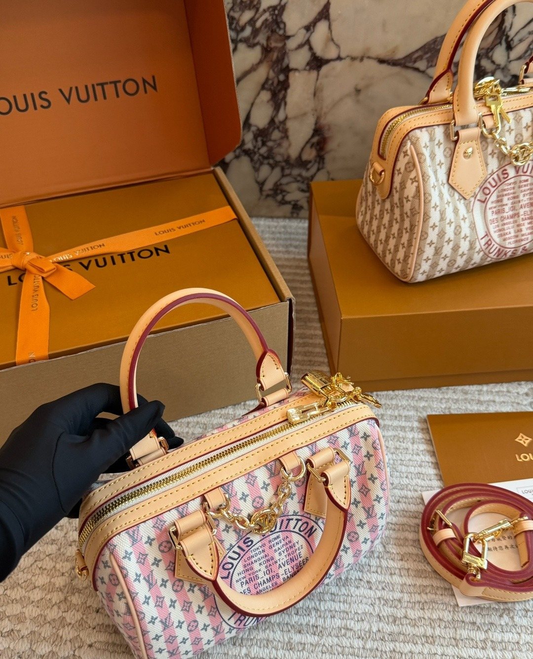 Louis Vuitton Speedy Printed Boston Bag — model