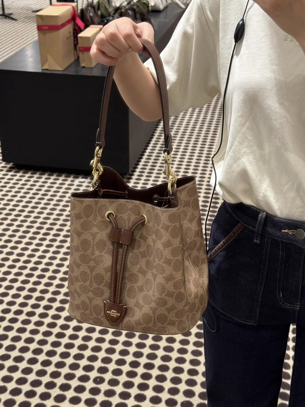 Coach Drawstring Bucket Bag — front