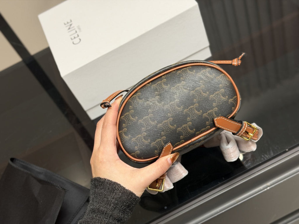 Celine Triomphe Patterned Flap Backpack — detail