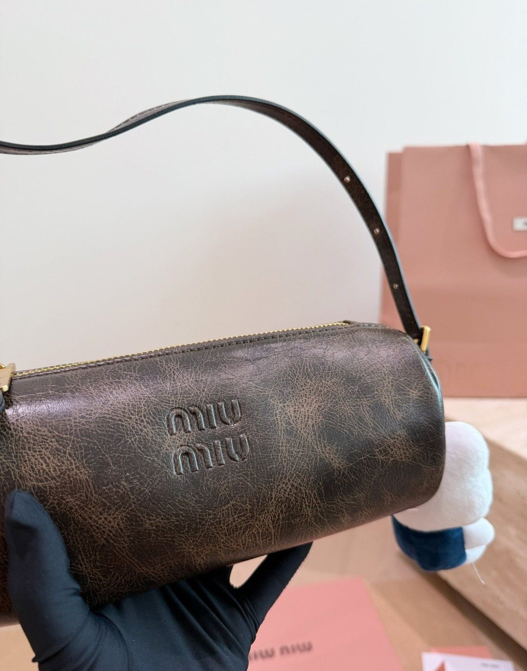 Miu Miu Barrel Shoulder Bag — detail