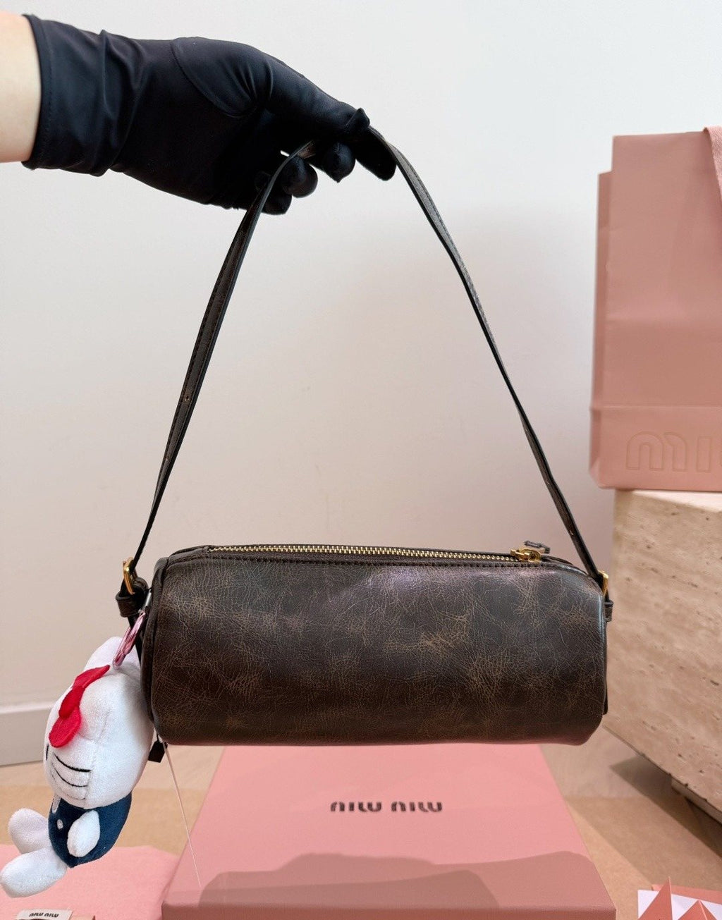 Miu Miu Barrel Shoulder Bag — back