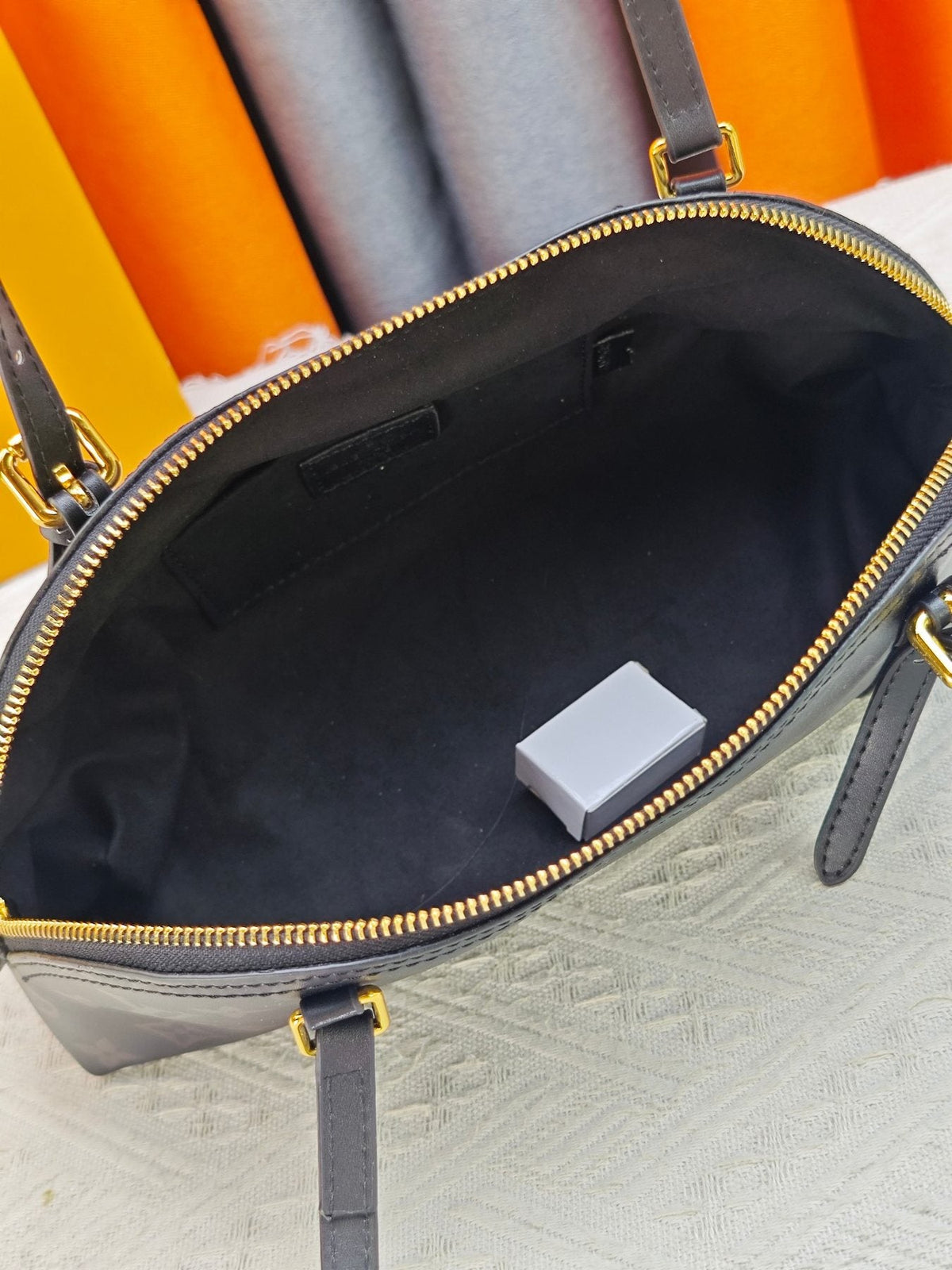 Louis Vuitton Dark Gray Monogram Domed Handbag — detail