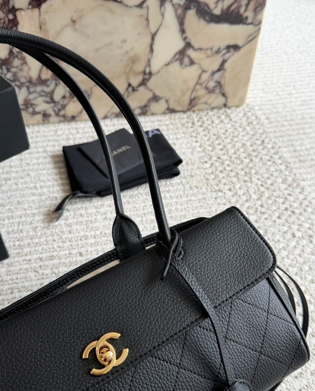 Chanel Quilted Baguette Shoulder Bag — detail