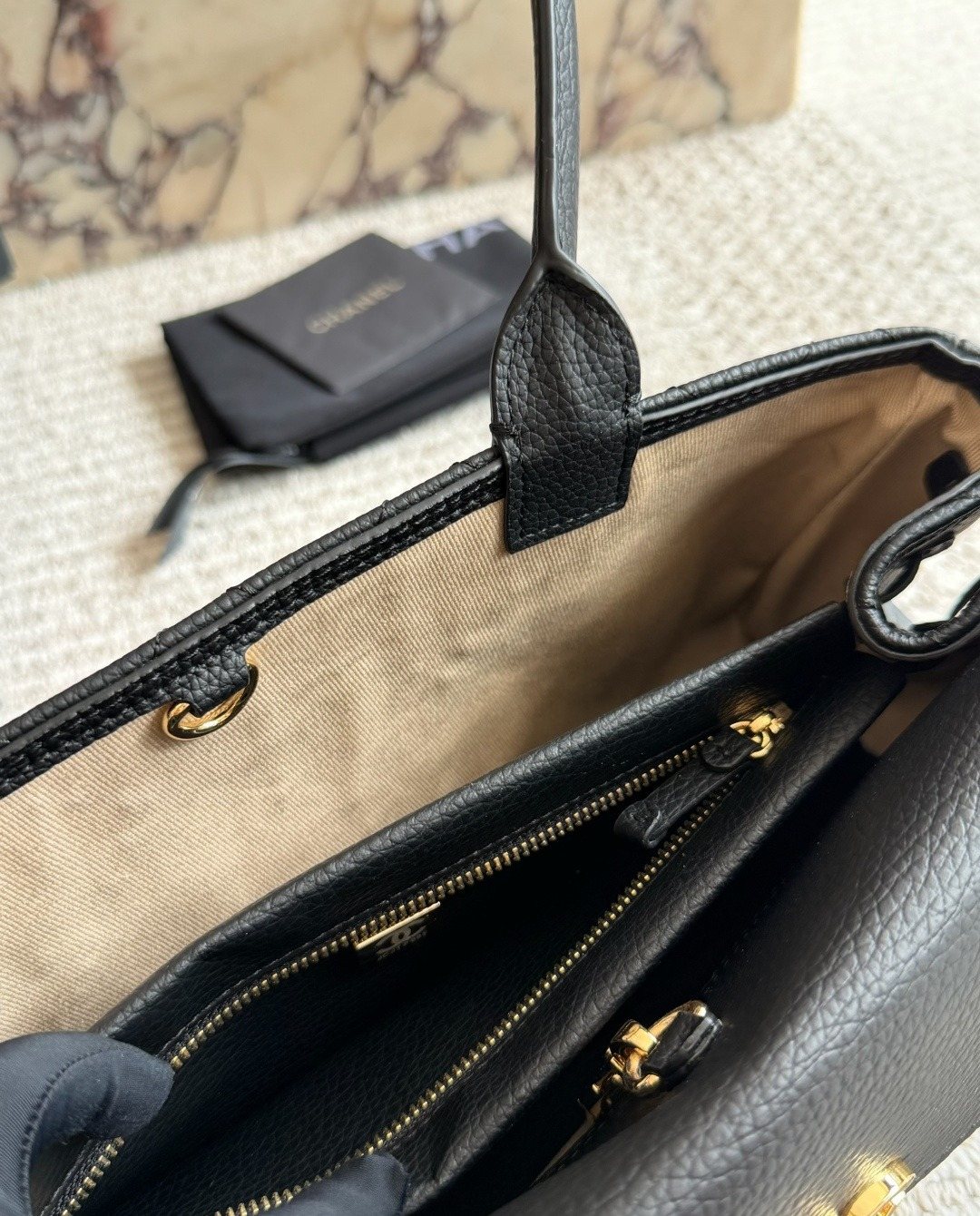 Chanel Quilted Baguette Shoulder Bag — detail