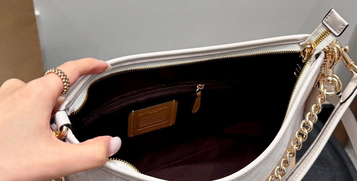 Coach Laurel Pale Cream Patterned Shoulder Bag — detail