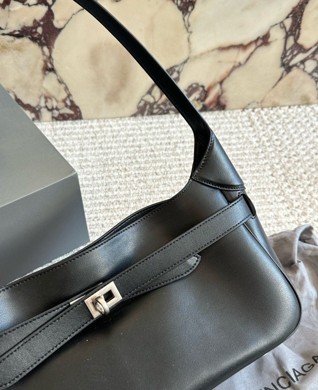 Balenciaga Belted Hobo Shoulder Bag — detail