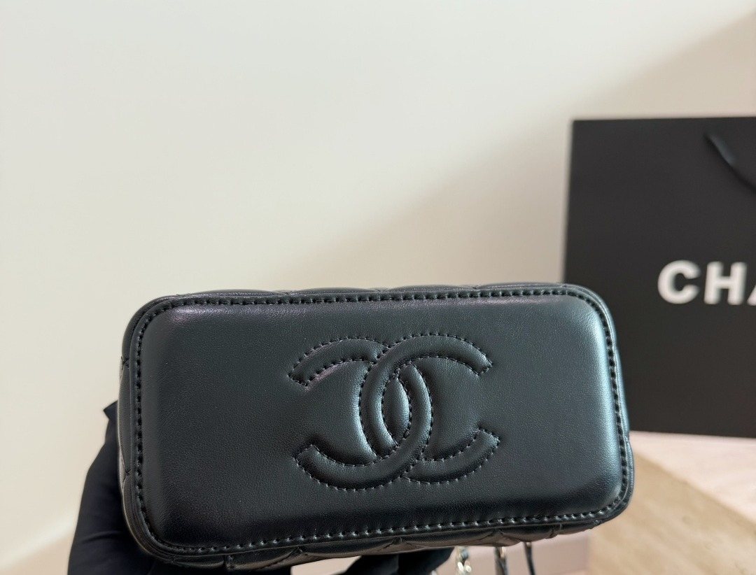 Chanel Quilted Top-Handle Box Bag — detail