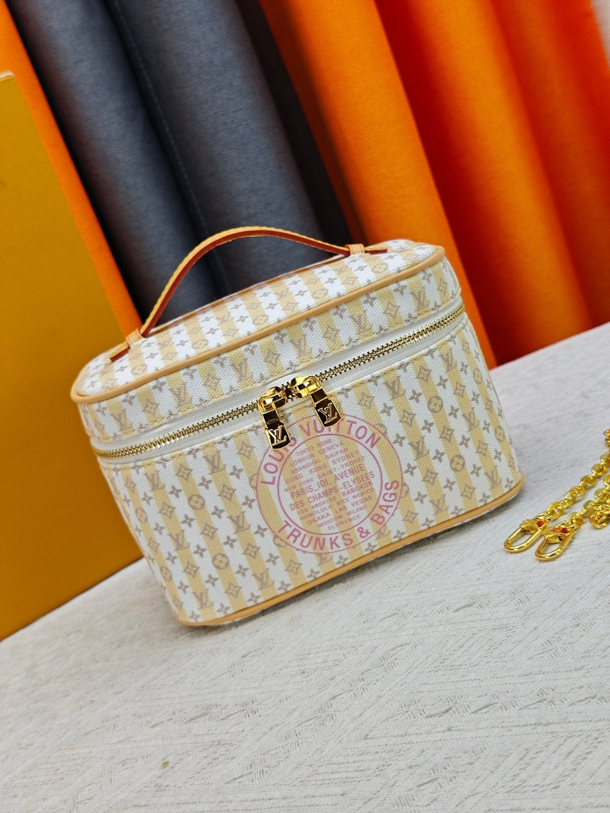 Louis Vuitton Nice Louis Vuitton Stamp Striped Vanity Case — hero