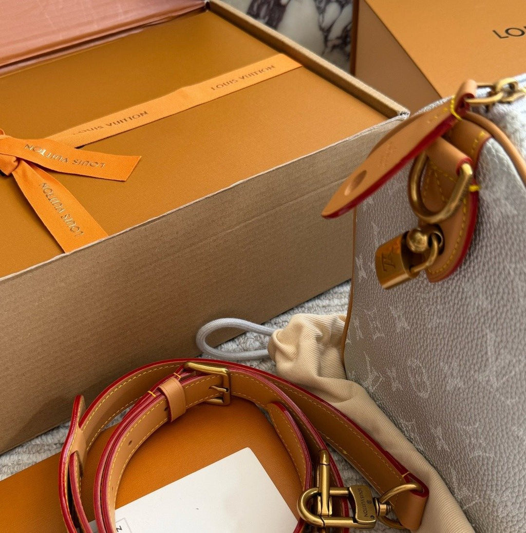 Louis Vuitton Speedy Silver Monogram Barrel Bag — detail