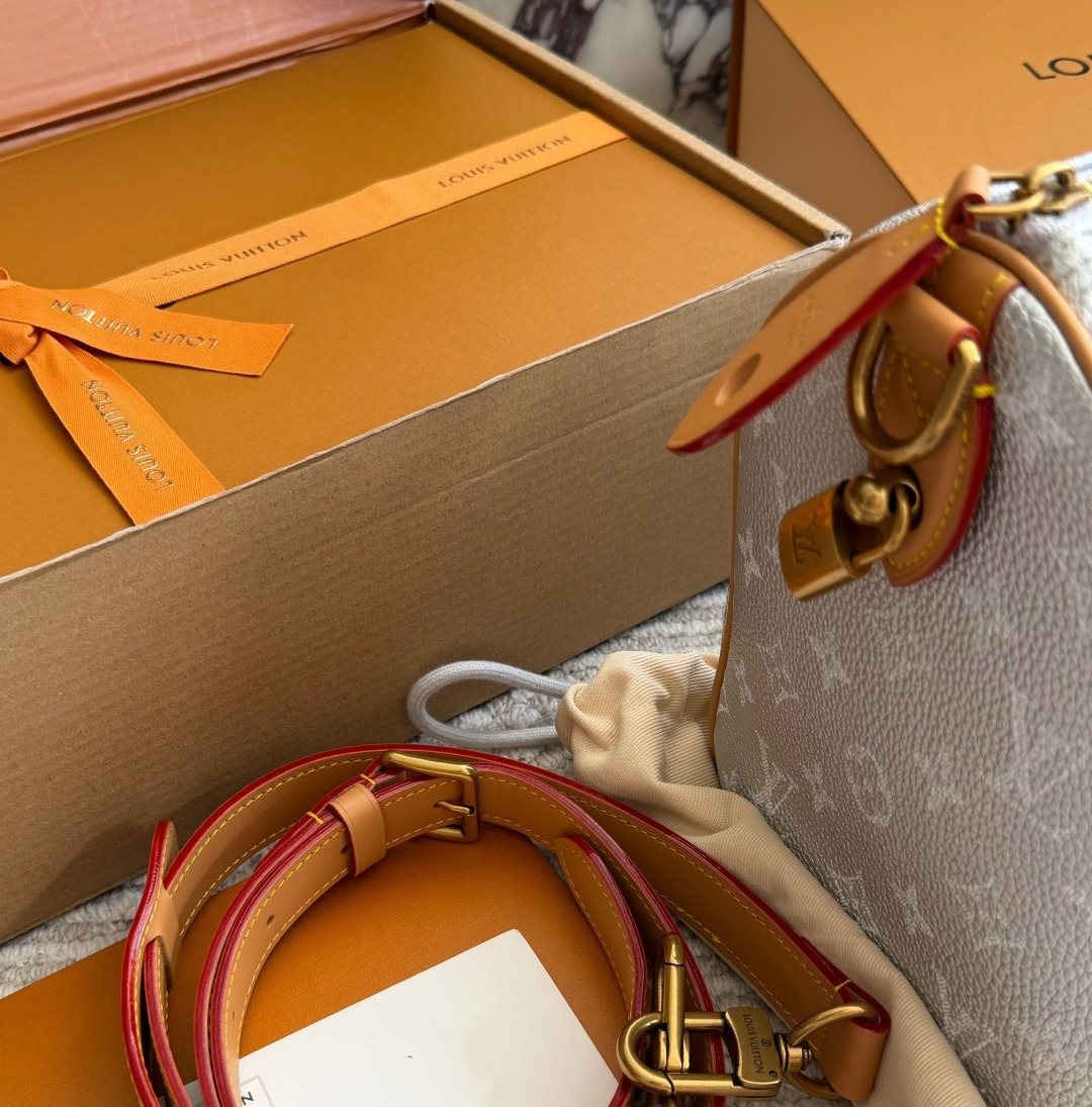 Louis Vuitton Speedy Silver Monogram Barrel Bag — detail