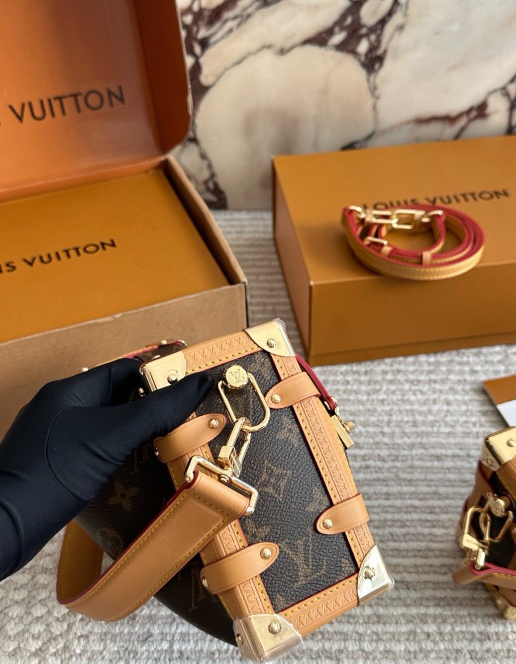 Louis Vuitton Side Trunk Monogram Handbag — side