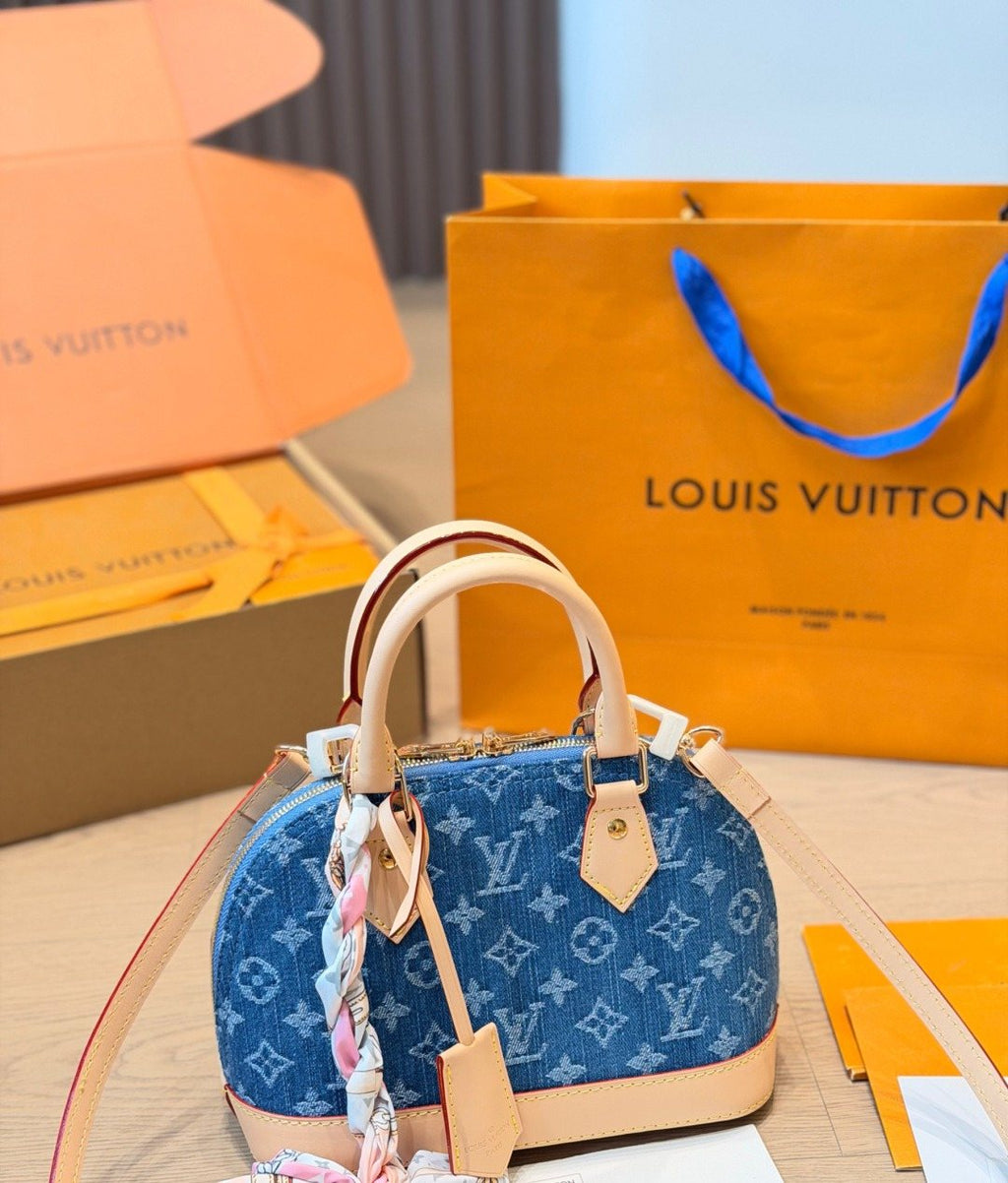 Louis Vuitton Alma BB Monogram Denim Handbag — side
