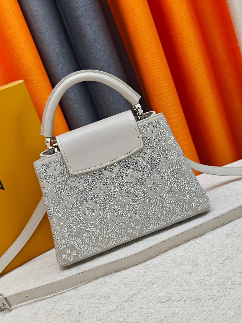 Louis Vuitton Capucines Nano Mirage Crystal Top-Handle Bag — front