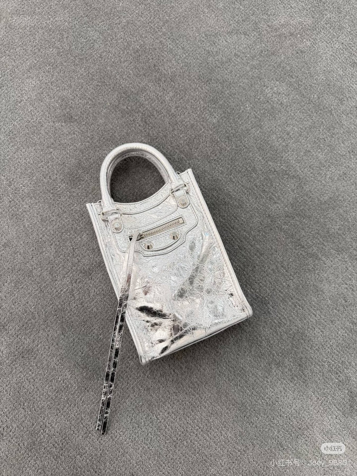 Balenciaga Le Cagole Nano Studded Phone Bag — front