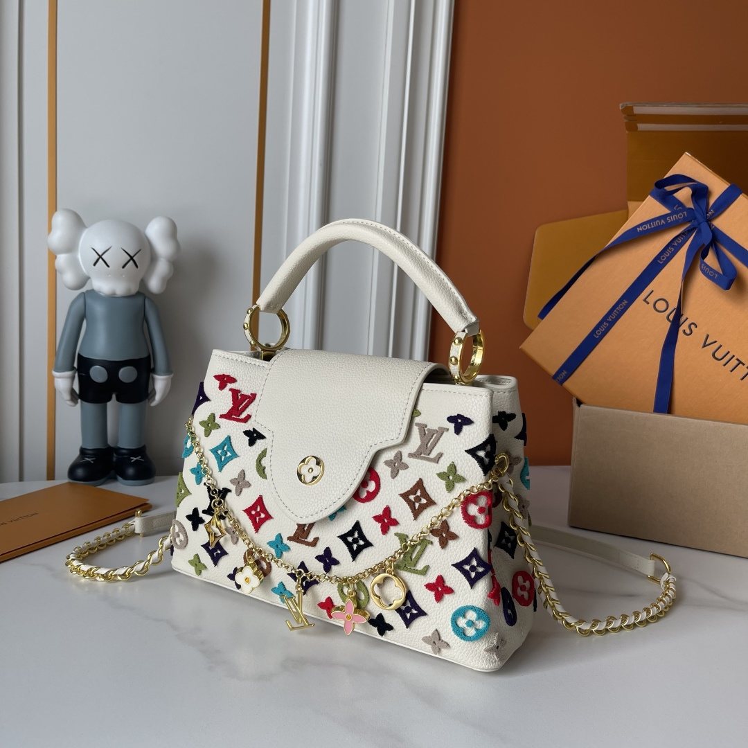Louis Vuitton Capucines Monogram Charm Top-Handle Bag — back