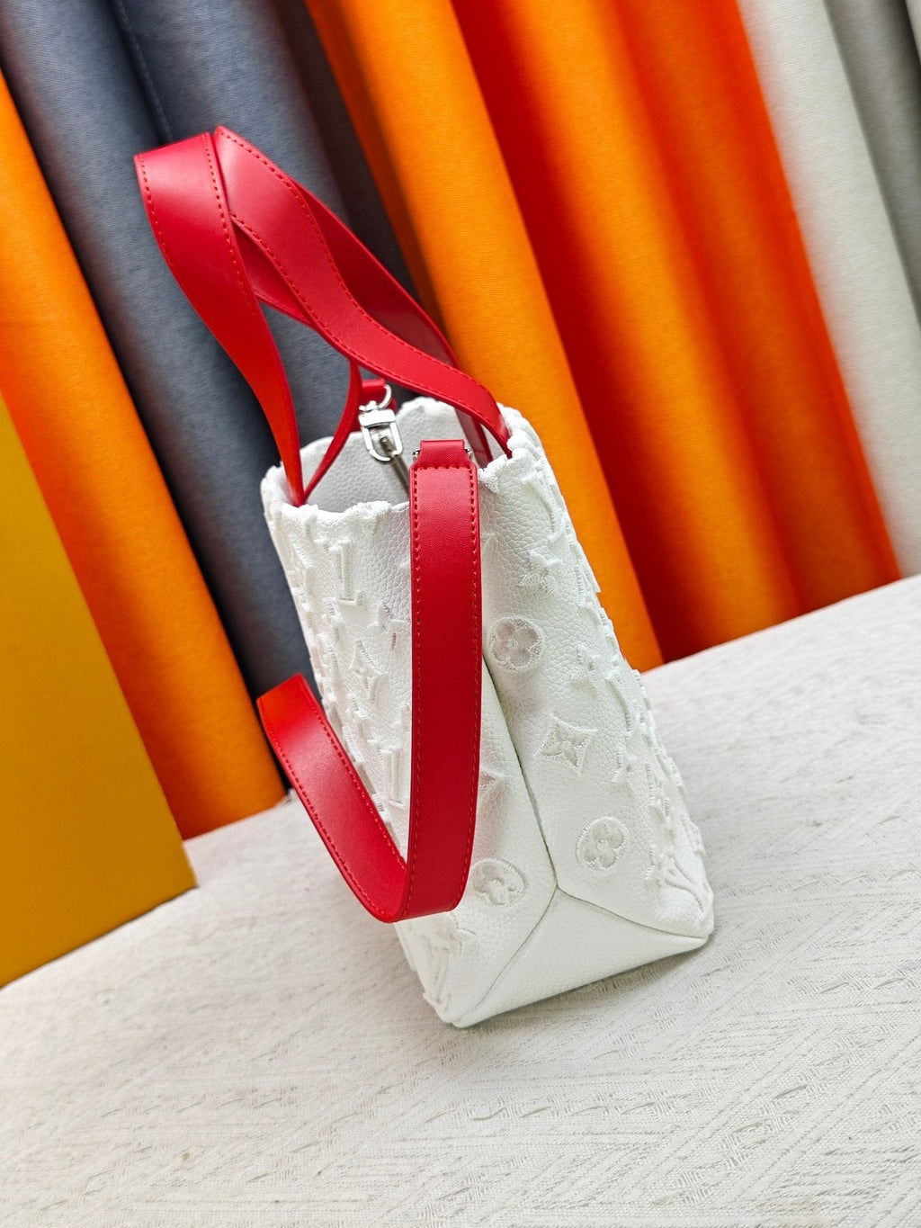 Louis Vuitton Mini Shopper Tote with Monogram Motifs — side