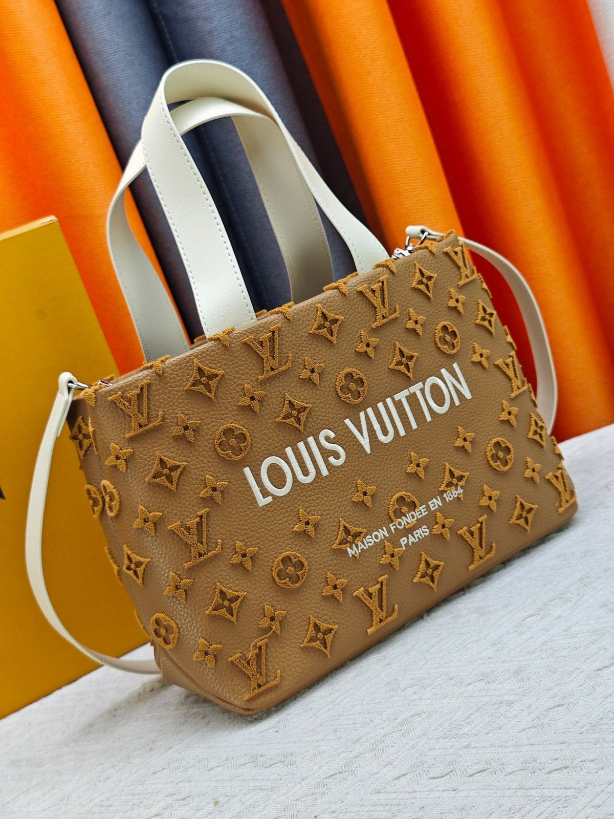 Louis Vuitton Mini Shopper Tote with Monogram Motifs — front