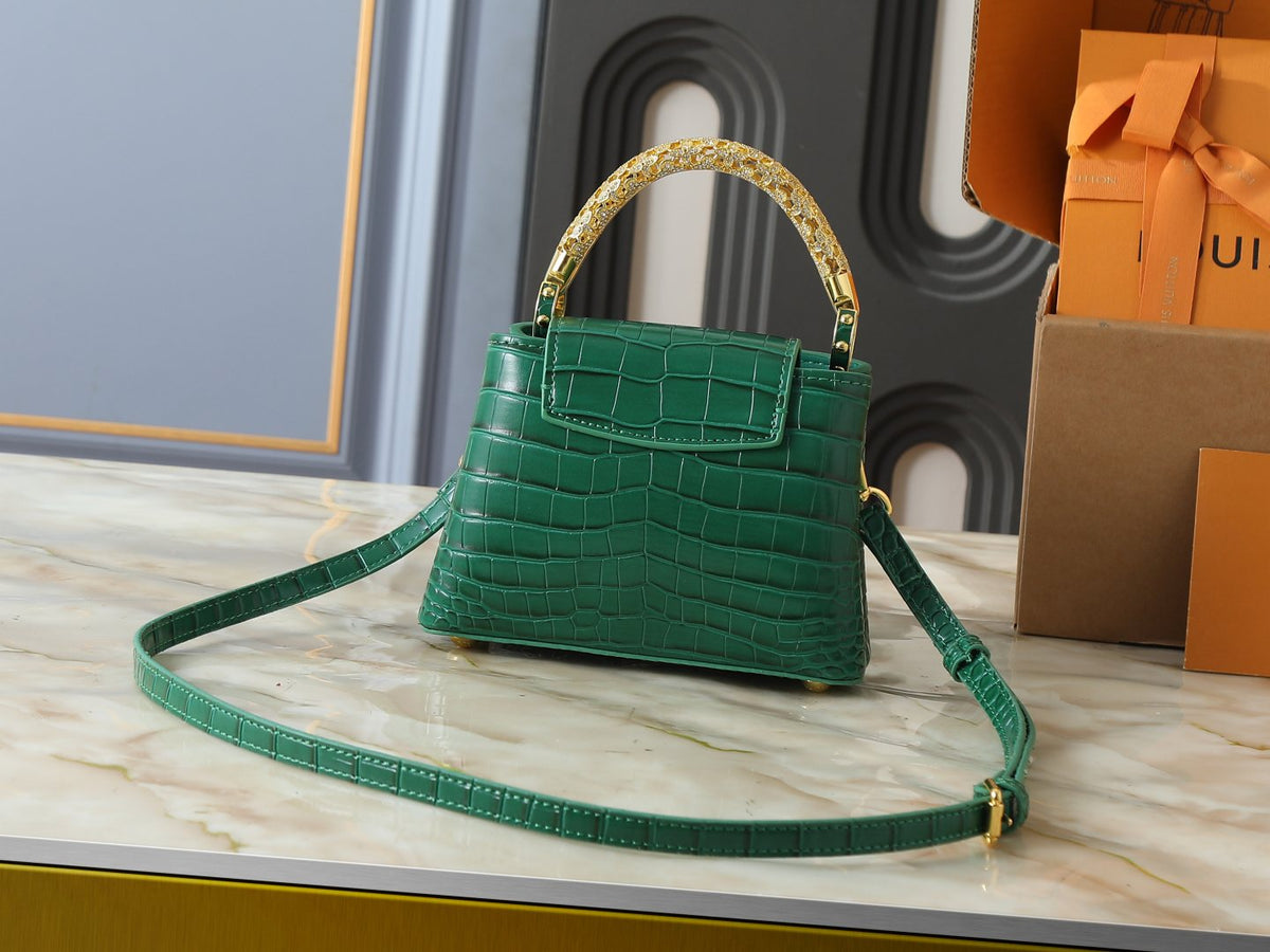 Louis Vuitton Capucines Exceptionals Embossed Top-Handle Bag — back