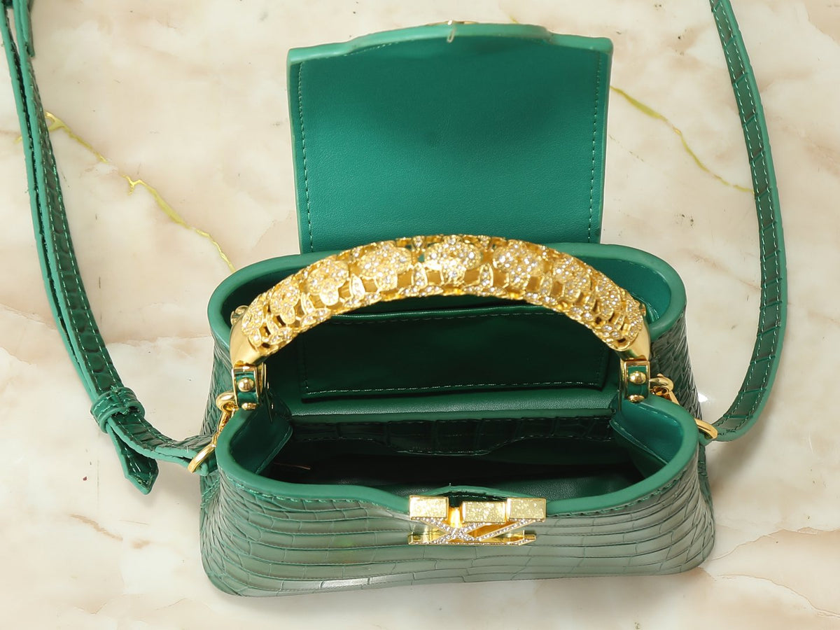 Louis Vuitton Capucines Exceptionals Embossed Top-Handle Bag — detail