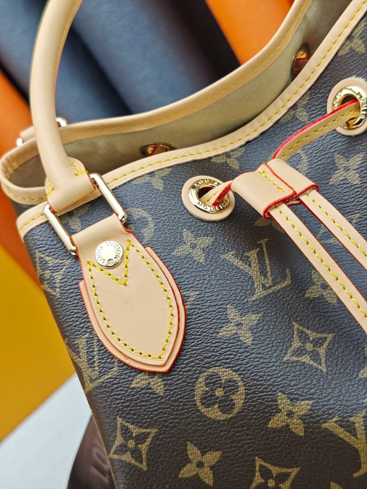 Louis Vuitton NEO Monogram Drawstring Bucket Bag — detail