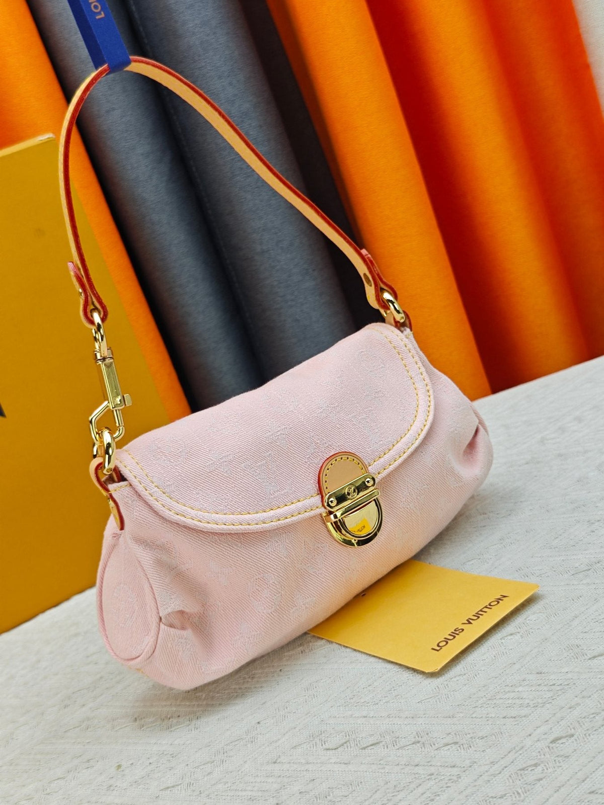 Louis Vuitton Pink Monogram Flap Shoulder Bag — front