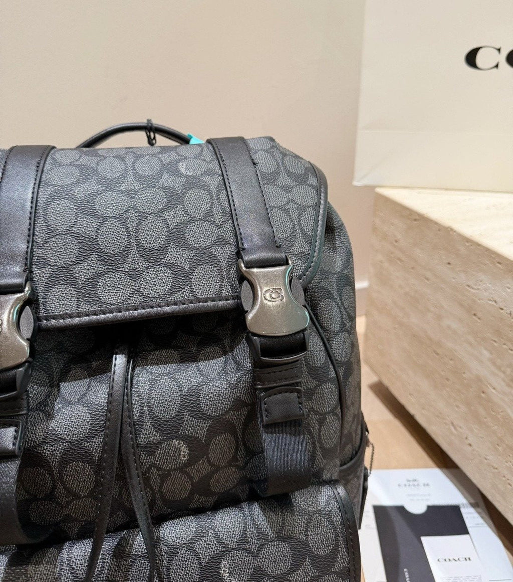 Coach Twin-Buckle Drawstring Backpack — detail