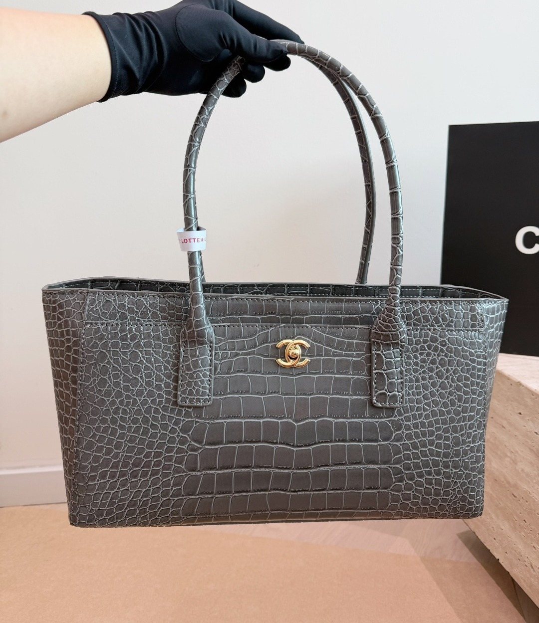 Chanel Cerf Crocodile-Embossed Tote Bag — hero
