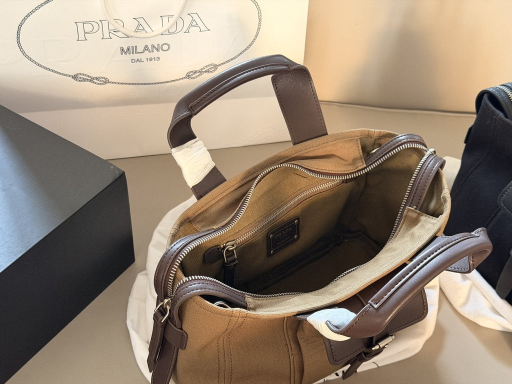 Prada Bonnie Soft Buckled-Pocket Handbag — detail
