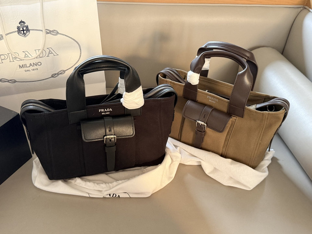 Prada Bonnie Soft Buckled-Pocket Handbag — hero
