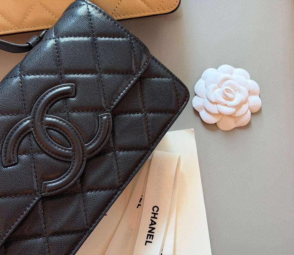 Chanel Cambon Quilted Top-Handle Flap Bag — detail