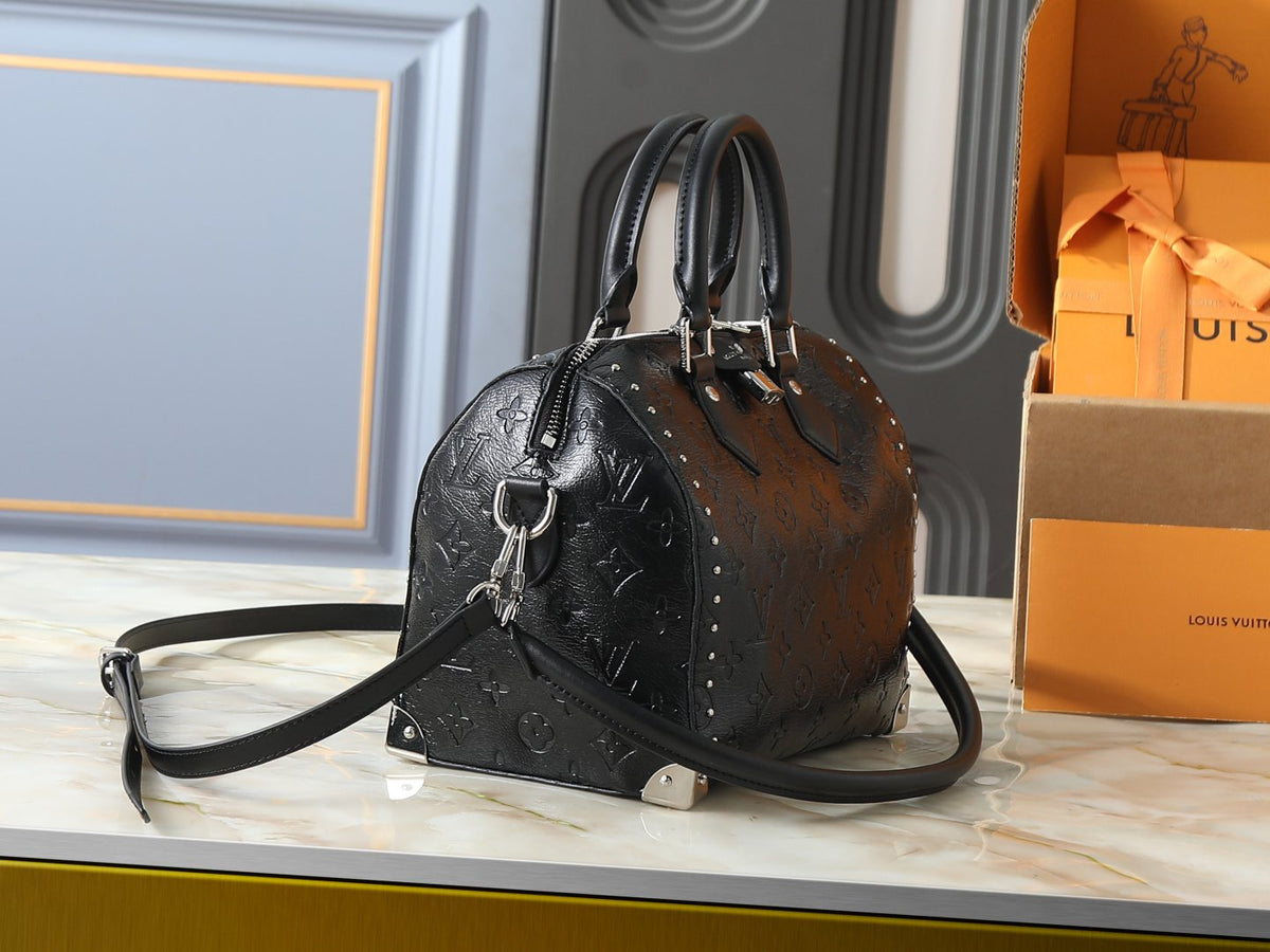 Louis Vuitton Speedy Trunk Embossed Monogram Satchel — side